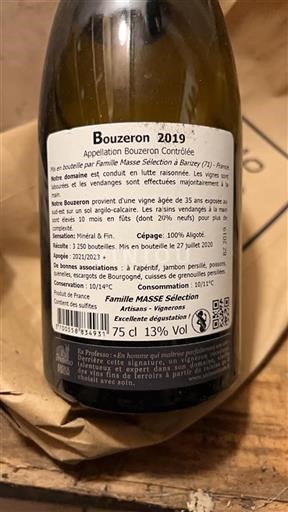 Burgundsko Bouzeron Famille MASSE Sélection 2019