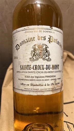 Bordeaux Sainte-Croix-Du-Mont Domaine Des Palmiers 2016