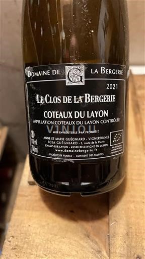 Loire Valley Coteaux du Layon Domaine La Bergerie Le Clos de la Bergerie 2021