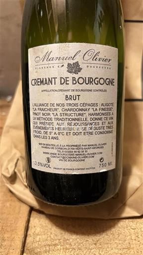 Bourgogne Crémant de Bourgogne Manuel Olivier Ikke årgangsbestemt