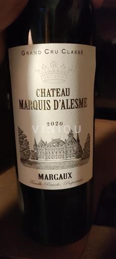 Bordeaux Margaux Grand Cru Château Marquis Alesme 2020