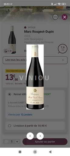 Bourgogne Hautes Côtes de beaune Marc Rougeot-Dupin 2023