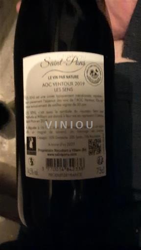 Rhône Valley Ventoux Château Saint-Pons Les Sens 2019