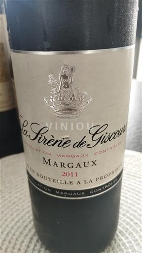 Bordeaux Margaux Grand Cru La Sirène de Giscours 2011