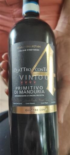 Apulija Primitivo di Manduria Quattro Conti Neleten.