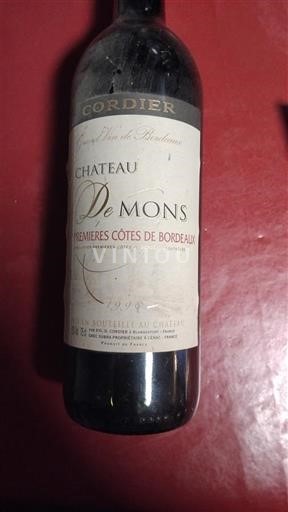 Bordeaux Premières Côtes de Bordeaux Château Mons 1998