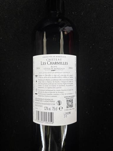 Bordeaux Blaye Château Les Charmilles 2024