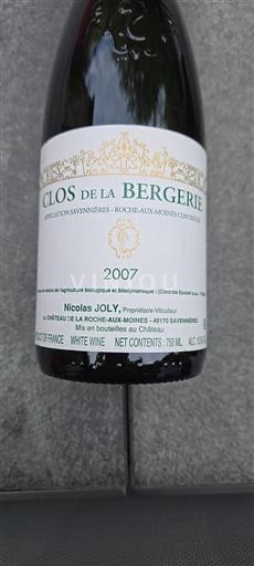 Vallée de la Loire Savennières La Roche aux Moines Clos de la Bergerie 2007