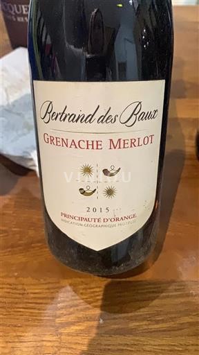 Provenza, bassa valle del Rodano, Corsica Principato d'Orange Bertrand des Baux Grenache Merlot 2015