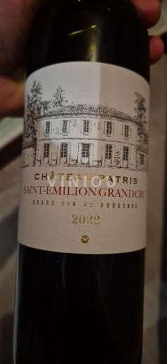 Bordeaux Saint-Émilion Grand Cru Grand Cru Château Patris 2022
