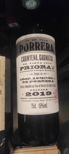 Vin Rouge sec Vi de Vila Porrera Coop. Agrícola de Porrera 2019 Espagne Catalogne Priorat DO