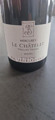 Borgoña Mercurey Domaine Philippe Garrey Le Châtelet Vieilles Vignes 2021