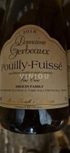 Bourgondië Pouilly-fuissé Domaine Des Gerbeaux Vers Cras 2018