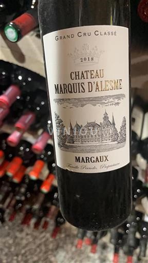 Bordeaux Margaux Grand Cru Château Marquis Alesme 2018