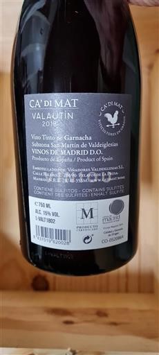 Madrid Vína de Madrid Ca’ di Mat Valautín 2018