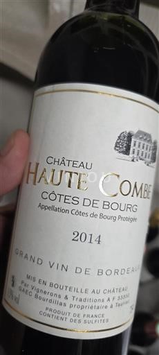 Bordeaux Côtes-de-bourg Château Haute Combe 2014