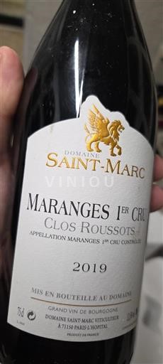 Bourgogne Ikke specificeret Premier Cru Domaine Saint-Marc Clos Roussots 2019