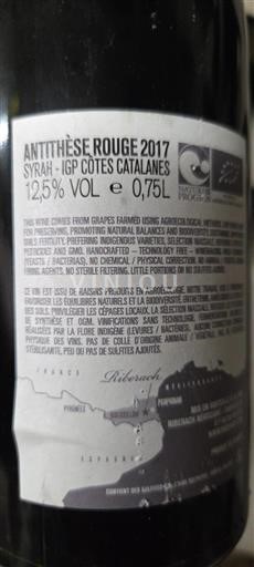 Languedoc in Roussillon Katalonske obale Riberach Antithèse Rouge 2017