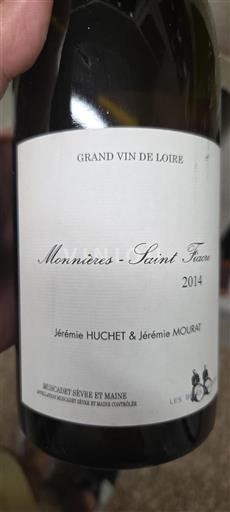 Vallée de la Loire Muscadet-sèvre-et-maine Jérémie Huchet & Jérémie Mourat Monnières-Saint Fiacre 2014