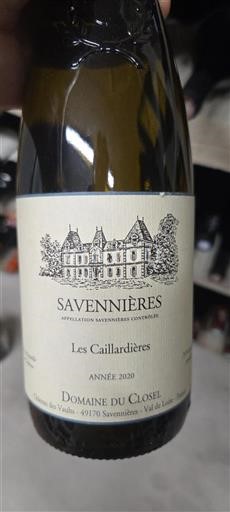 Vallée de la Loire Savennières Domaine Closel Les Caillardières 2020