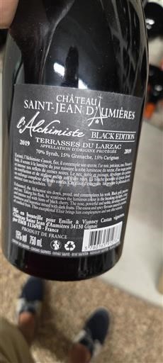 Languedoc Terrasses-du-larzac Château Saint-Jean Aumières l'Alchimiste Black Edition 2019