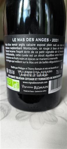 Jihozápad Comté tolosan Vignobles Romain Le Mas des Anges 2021