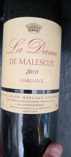 Bordeaux Margaux Château Malescot St. Exupéry La Dame de Malescot 2010