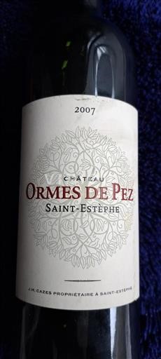 Bordeaux Saint-Estèphe Château Ormes de Pez 2007