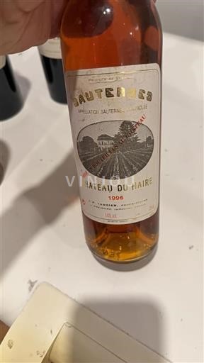 Vin Blanc liquoreux Château Haire 1996 France Bordeaux Sauternes AOC