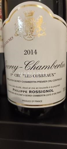 Bourgogne Gevrey-chambertin Premier Cru Philippe Rossignol Les Corbeaux 2014