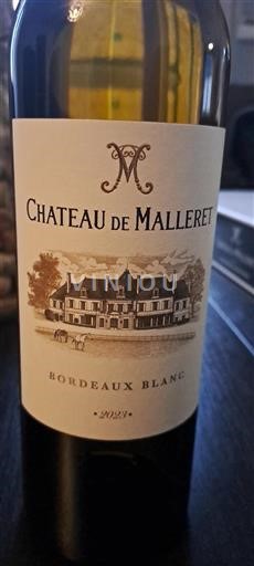 Bordeaux Bordeaux bianco Chateau de Malleret 2023