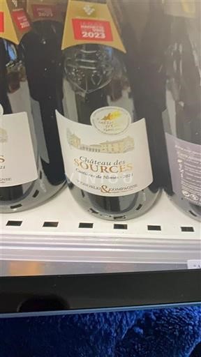 Vin Rouge sec Château Des Sources 2021 France Vallée du Rhône Costières-de-nîmes AOC