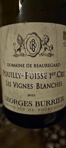 Bourgogne Pouilly-fuissé Premier Cru Château Beauregard Les Vignes Blanches 2022