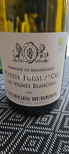 Bourgogne Pouilly-fuissé Premier Cru Château Beauregard Les Vignes Blanches 2022