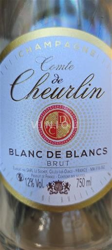 Vin Effervescent Blanc brut Blanc de Blancs Comte de Cheurlin Non millésimé France Champagne AOC