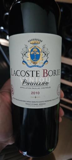 Bordeaux Pauillac Lacoste Borie 2010
