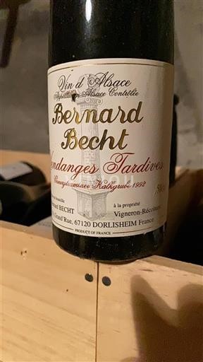 Alsasko Nespecifikováno Vendanges Tardives Château Bernard Becht Gewurztraminer Kalkgrube 1992