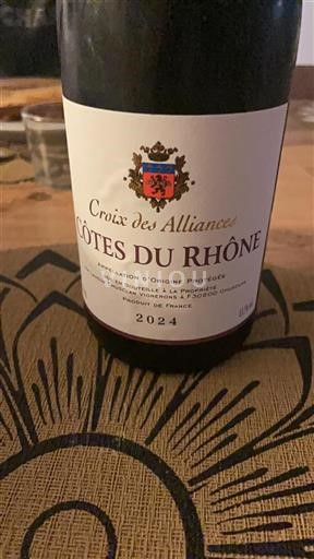 Vallée du Rhône Côtes-du-rhône Croix des Alliances 2024