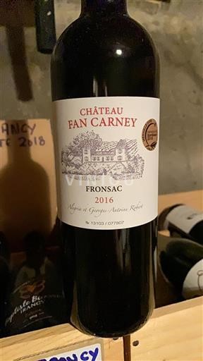 Bordeaux Fronsac Château Fan Carney 2016