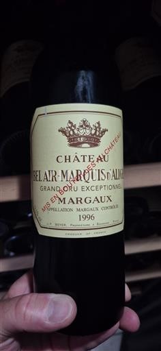 Bordeaux Margaux Château Bel Air-Marquis Aligre Grand Cru Exceptionnel 1996