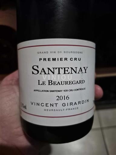 Bourgogne Santenay Premier Cru Vincent Girardin Le Beauregard 2016