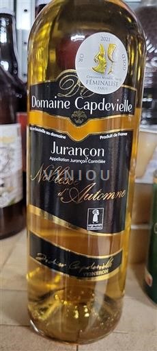 Sudoeste Jurançon Domaine Capdevielle Noblesse d'Automne 2019