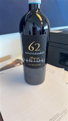 Pouilles Primitivo di Manduria San Marzano 62 Anniversario Riserva 2019