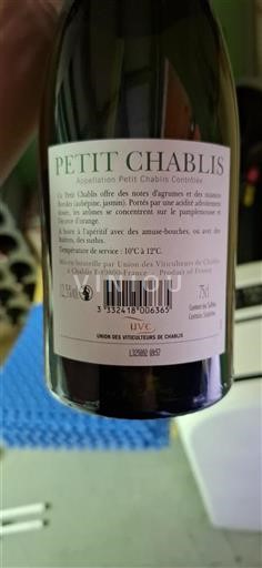 Bourgogne Petit-chablis Union des Viticulteurs de Chablis Non Millésimé