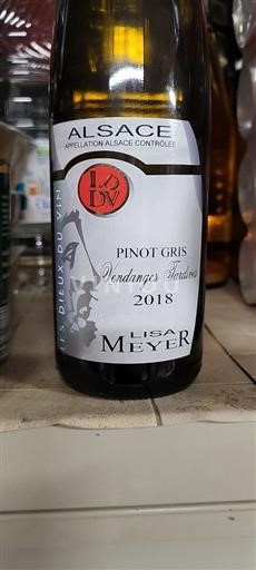 Alsazia Pinot grigio Vendanges Tardives Lisa Meyer Vendanges Tardives 2018