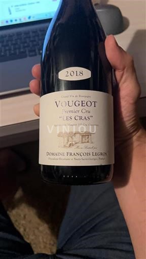 Burgundsko Vougeot Premier Cru Domaine François Legros Les Cras 2018