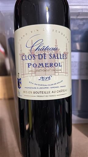 Bordeaux Pomerol Château Clos de Salles 2016