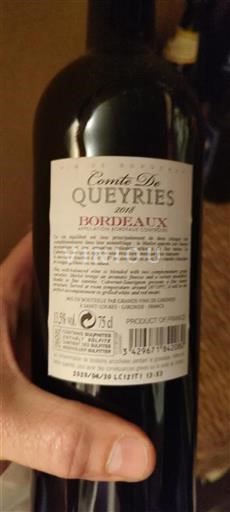 Bordeaux Comte De Queyries 2018