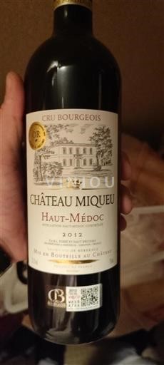 Bordeaux Haut-Médoc Cru Bourgeois Château Miqueu 2012