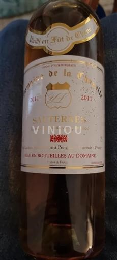 Bordeaux Sauternes Domaine La Chapelle 2011